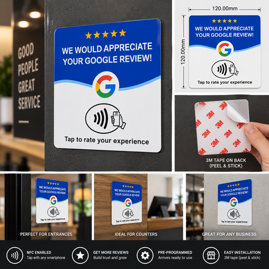 TapRavo NFC Google Review Plaque